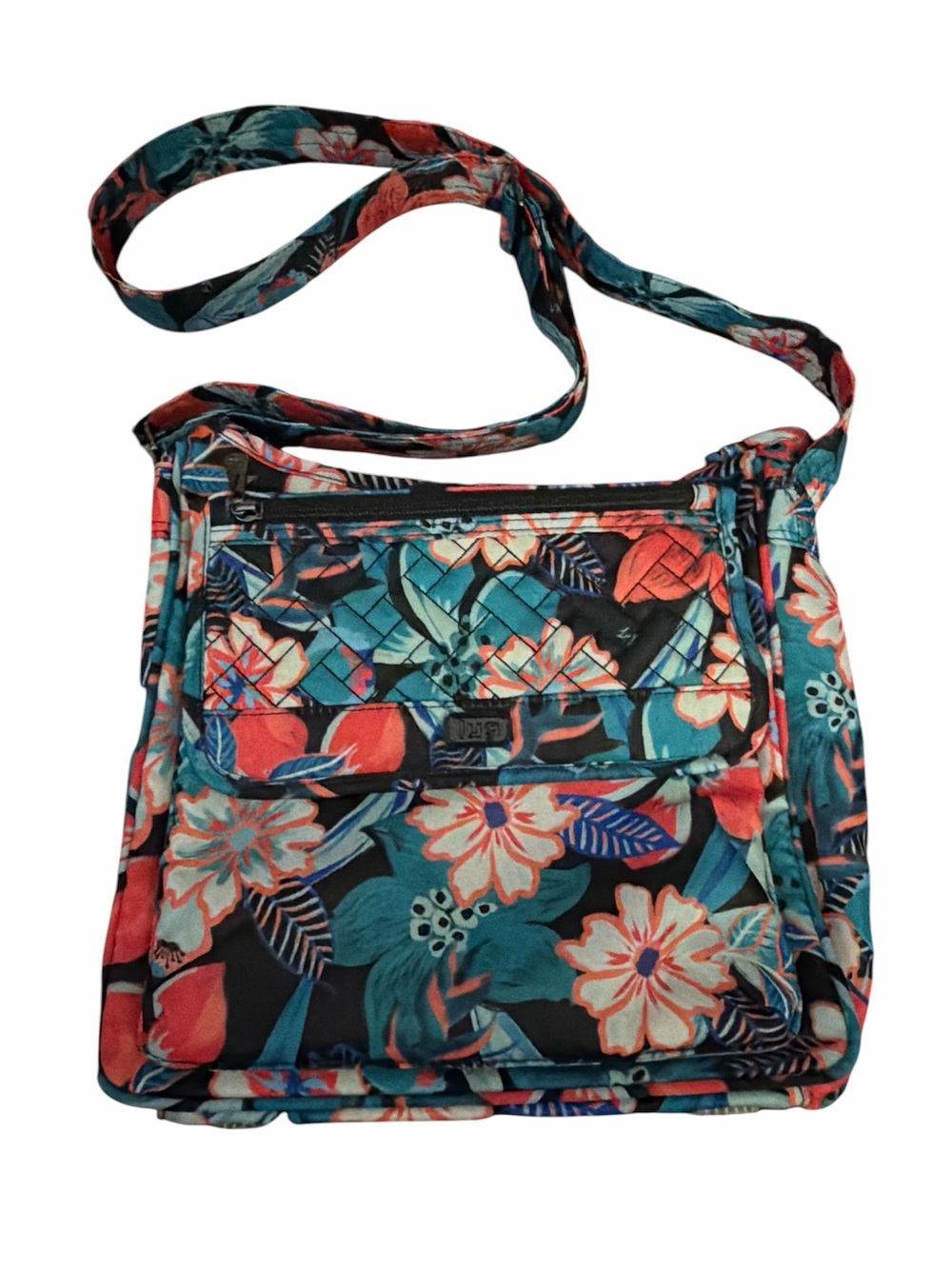 lug Hopscotch Crossbody Bag - Teal and Coral